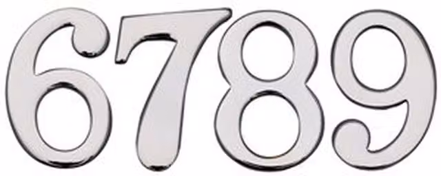 Golden Grace Self Adhesive Chrome Metal Numeral 9