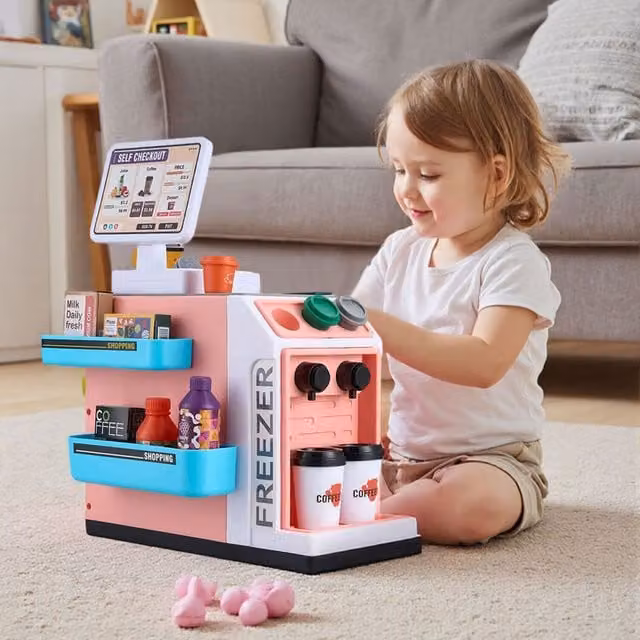 Kidkid Role Play Supermarket Toy Set with Cash Register, Pink