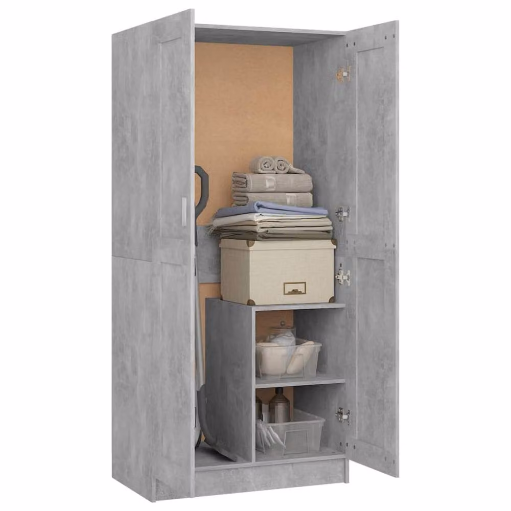 Berkfield Home Modern Wardrobe in Concrete Grey, W/D/H: 82.5 x 51.5 x 180 cm – 2