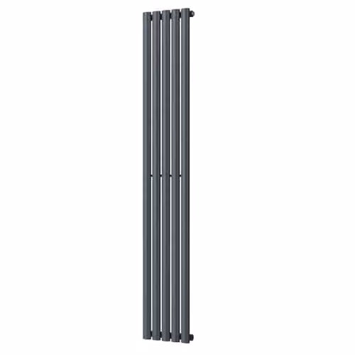 Omeara Anthracite Elliptical Tube Vertical Designer Radiator, W: 29 cm, H: 180 cm – 2