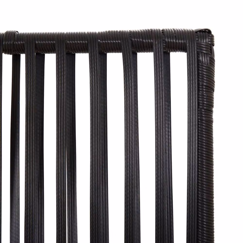 Berkfield Home 6 Panel Black Poly Rattan and Steel Room Divider – 4