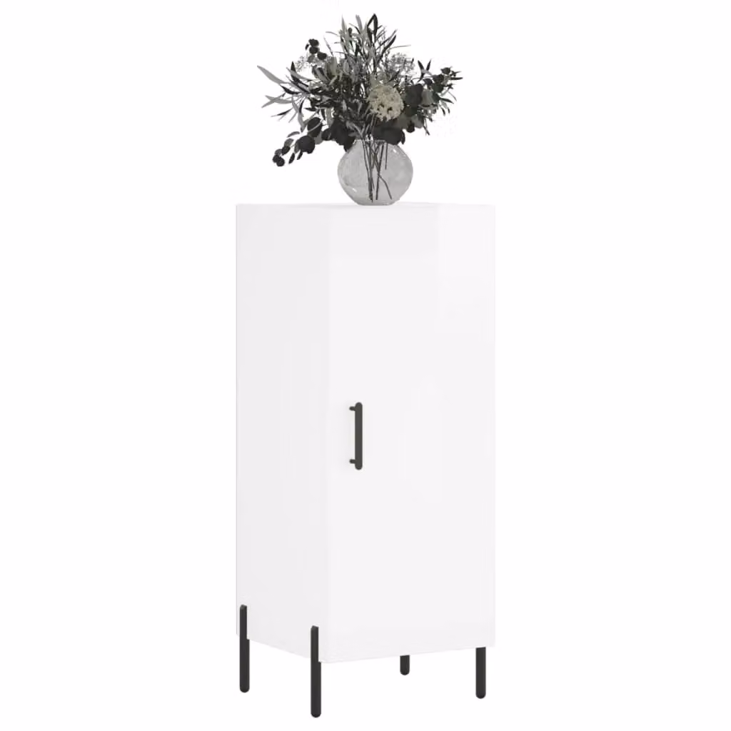 Berkfield Home Modern High Gloss White Sideboard, W/D/H: 34.5 x 34.5 x 90 cm – 2
