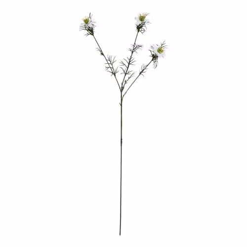Hill Interiors Love In A Mist Nigella Artificial Flower, White, H 68 cm x W 9 cm x D 9 cm – 1