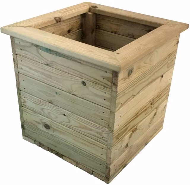 Churnet Valley Garden Furniture Ltd Deluxe Square Planter, 2 Pack, Brown, W: 47 cm x L: 47 cm