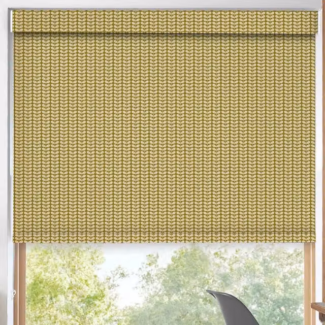 Orla Kiely Tiny Stem Made to Measure Blackout Roller Blind in Seagrass