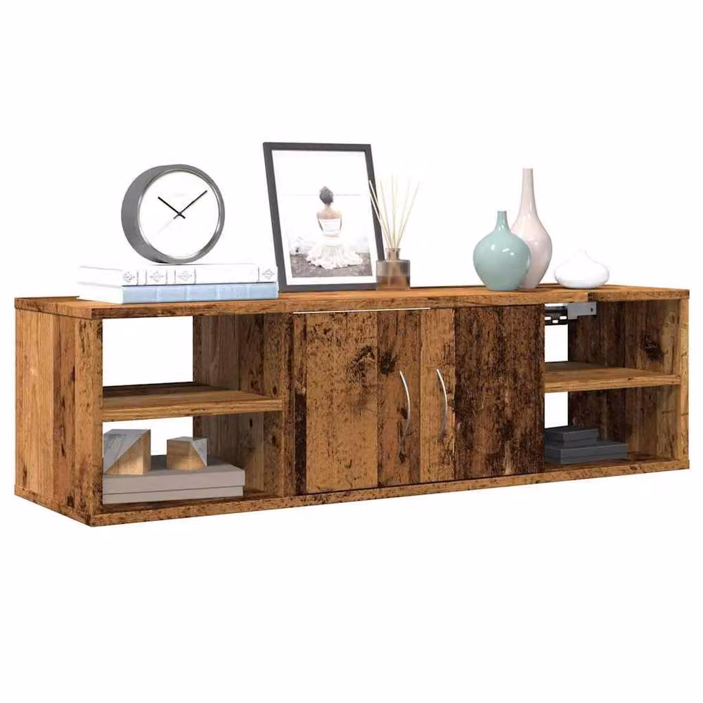 Berkfield Home Old Wood Wall Cabinet in Brown, W/D/H: 101 x 29 x 30 cm – 2