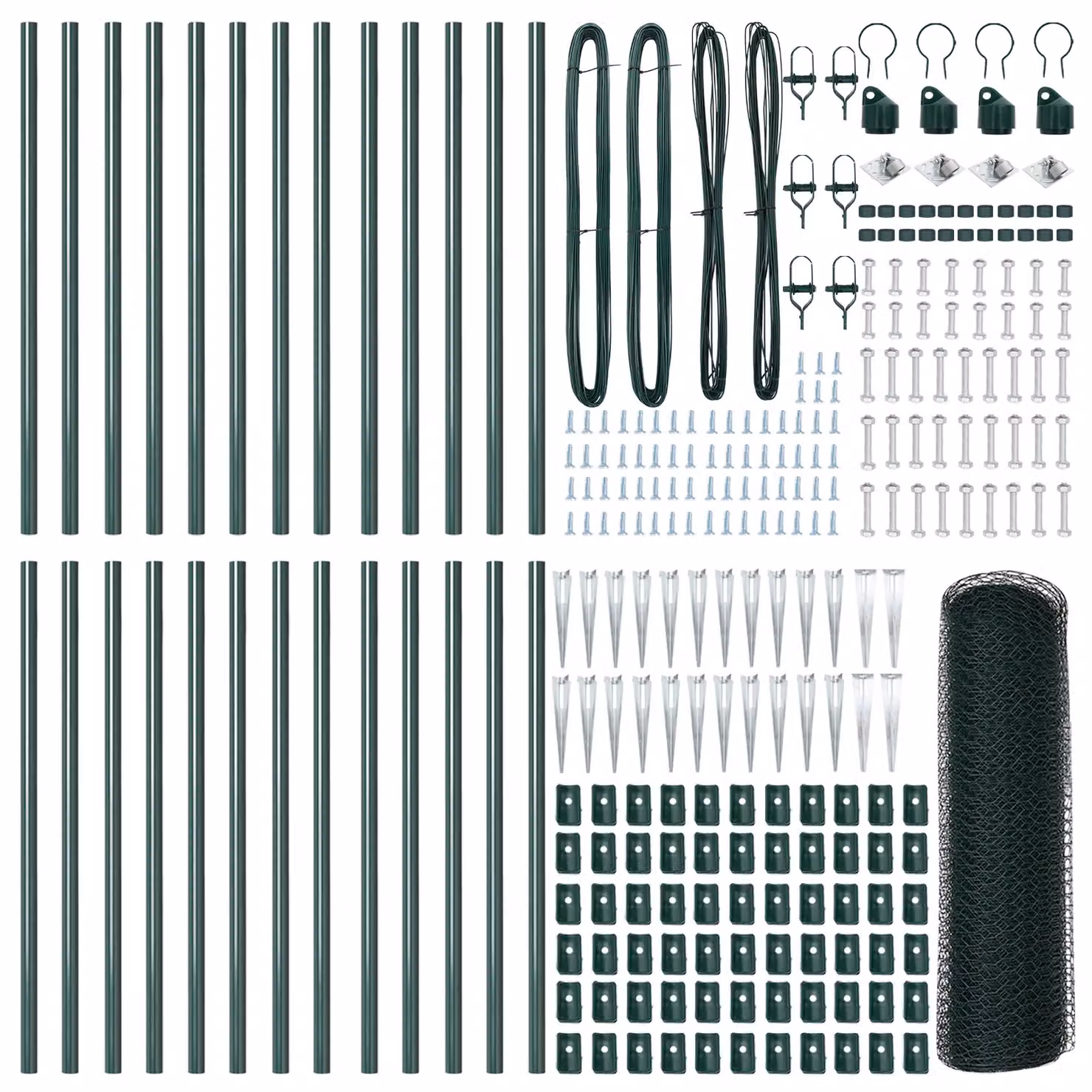 Berkfield Home Hexagon Steel Fence, Green, 0.8 x 50 m – 3