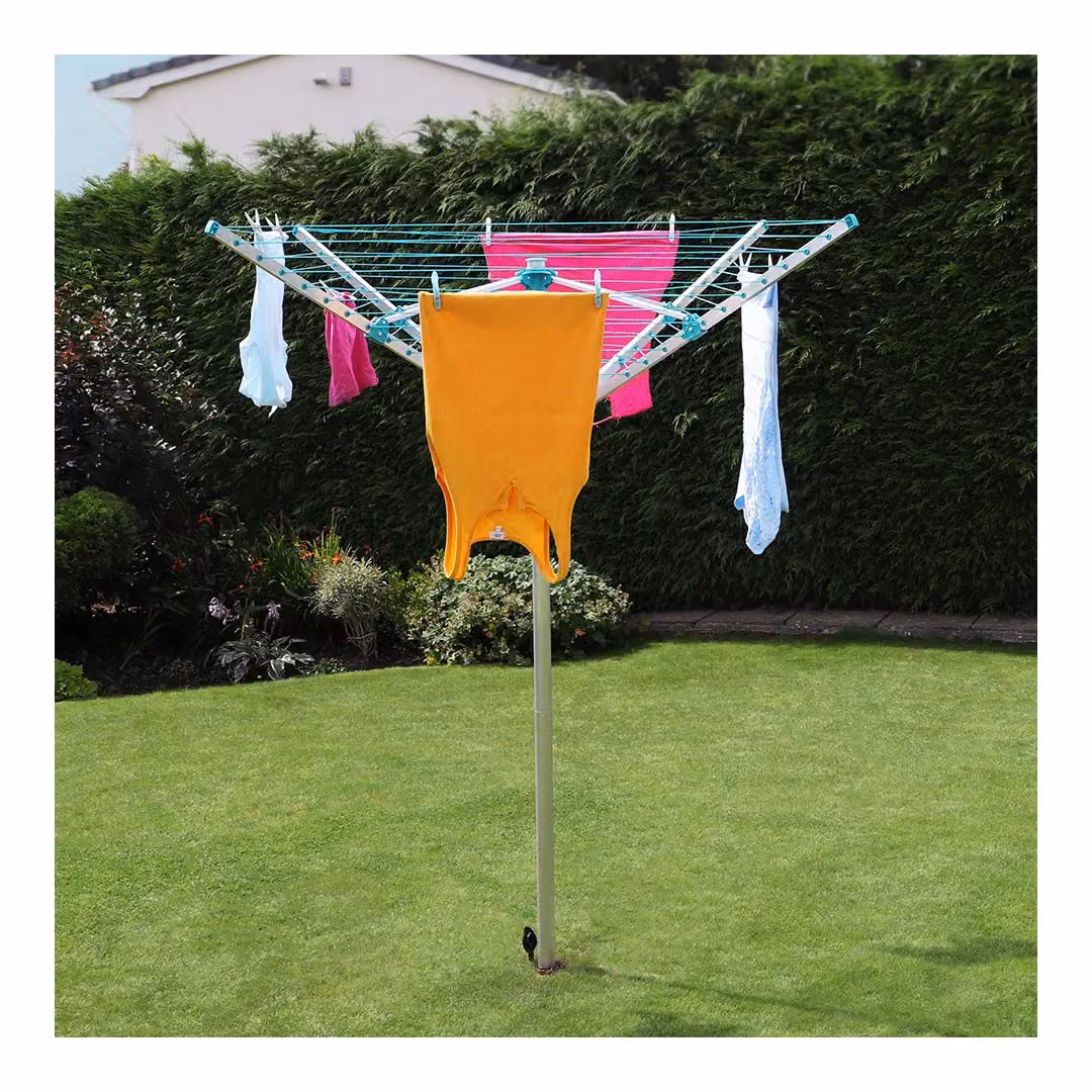 JVL Aluminium 4 Arm Rotary Airer in Silver – 2
