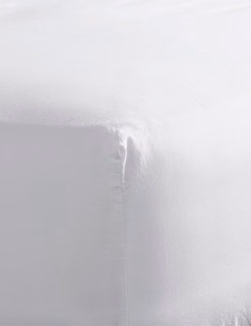 Bedfolk Pure Cotton Washed Fitted Sheet White W/D/H: 90 x 190 cm