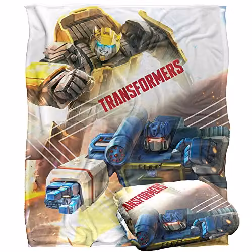 LOGOVISION Transformers Cybertron Warriors Super Soft Fleece Throw Blanket, Multicolour, W: 152 cm, D: 127 cm