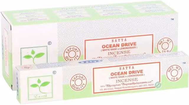 Satya Ocean Drive Earth Incense Sticks, Pack of 12, Brown and Multicolour