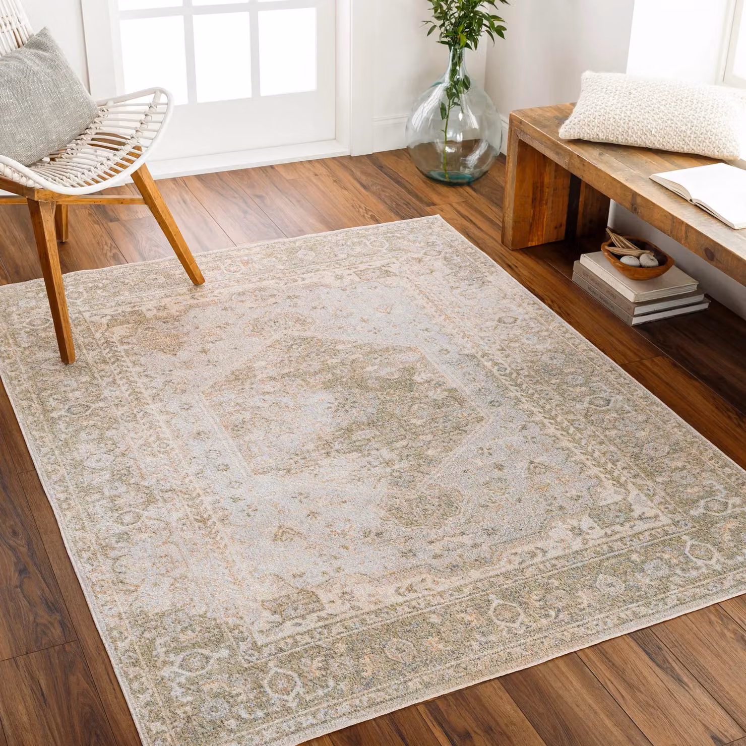 Livabliss Lilian Washable Vintage Boho Traditional Living and Dining Rug in Camel, W/D/H: 80 x 220 cm – 3