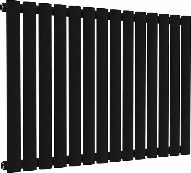 Lux Heat Black Oval Horizontal Single Panel Designer Steel Radiator, H 60 cm x W 78 cm – 4