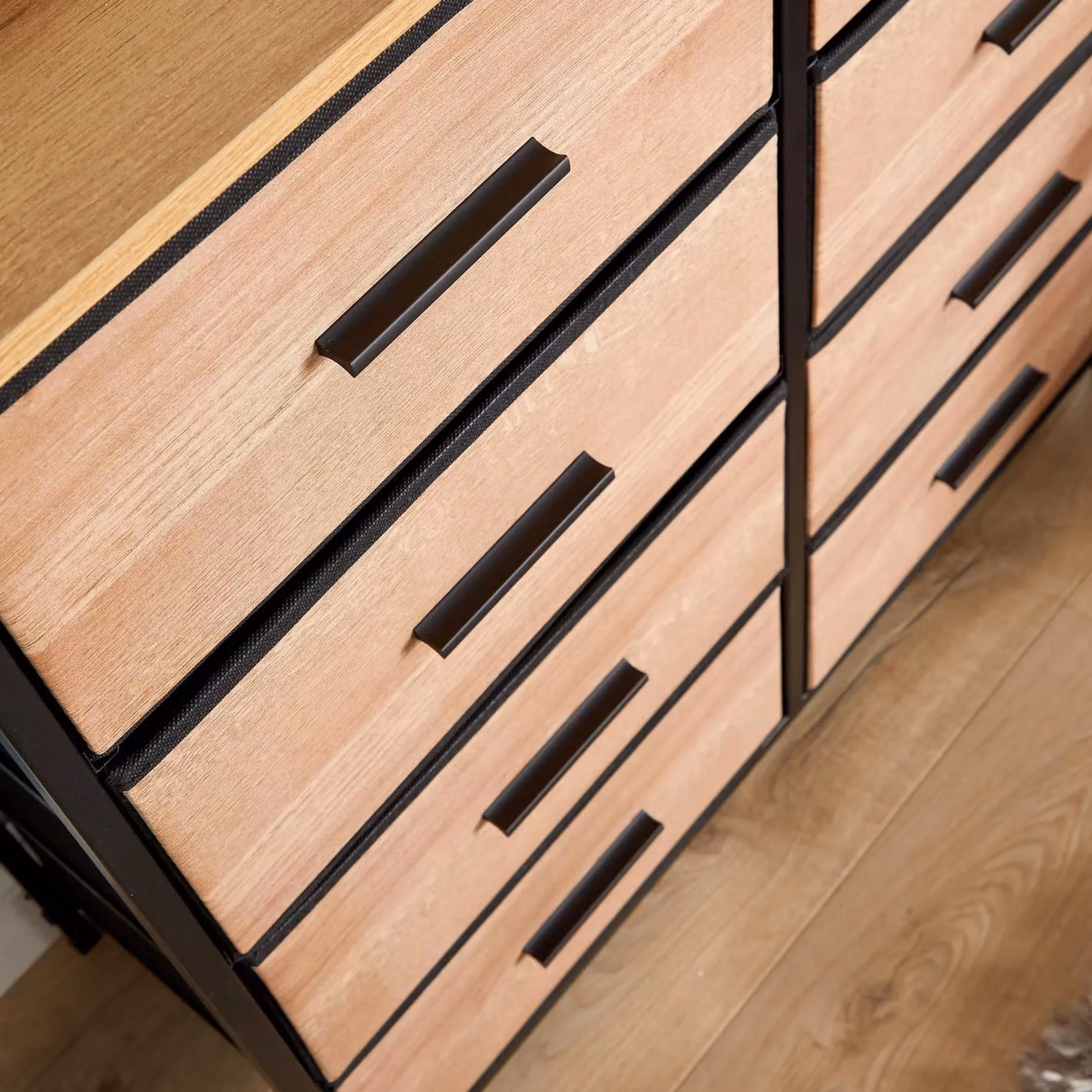 Home Source 8 Drawer Storage Chest in Brown with Modern Compact Design, Width: 80 cm – 4