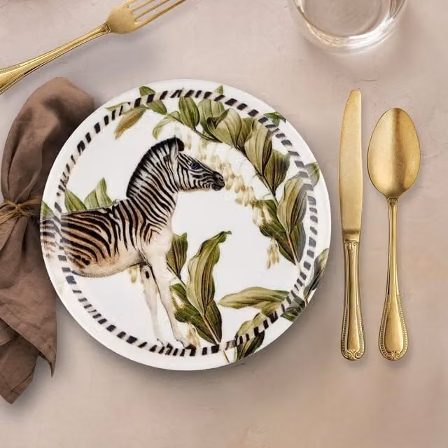 The Mia Mon Reve Series Porcelain Side Plates, Set of 6, Multicolour and Green – 1