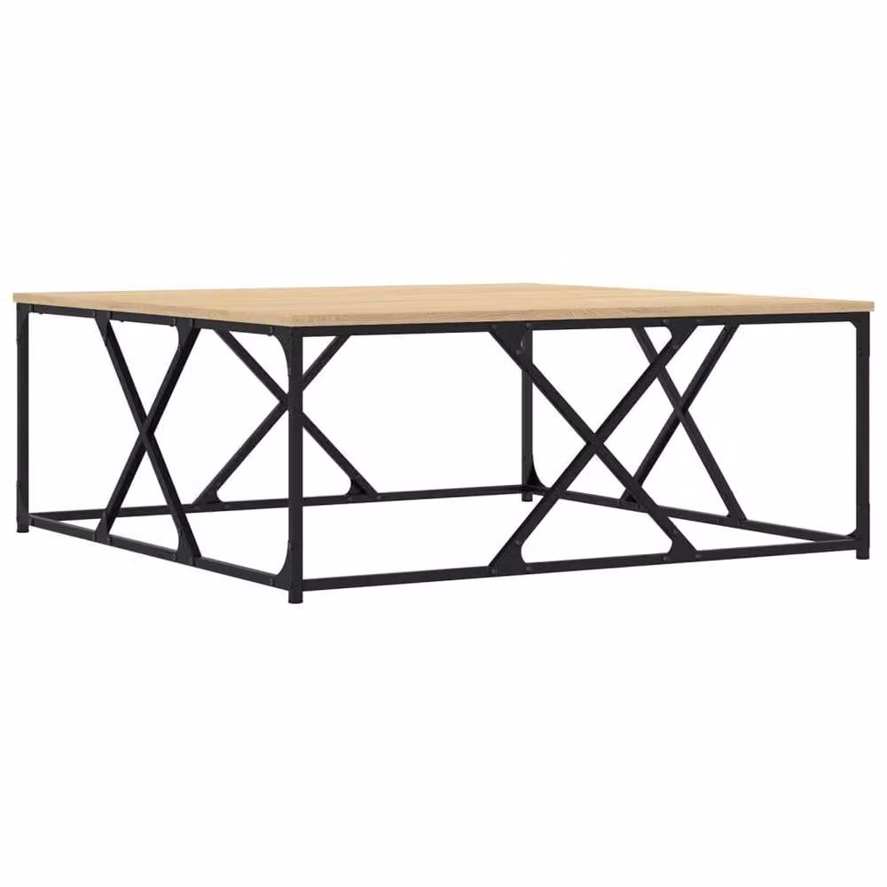 Berkfield Home Decorative Coffee Table in Sonoma Oak and Brown, W/D/H: 100 x 100 x 40 cm – 3