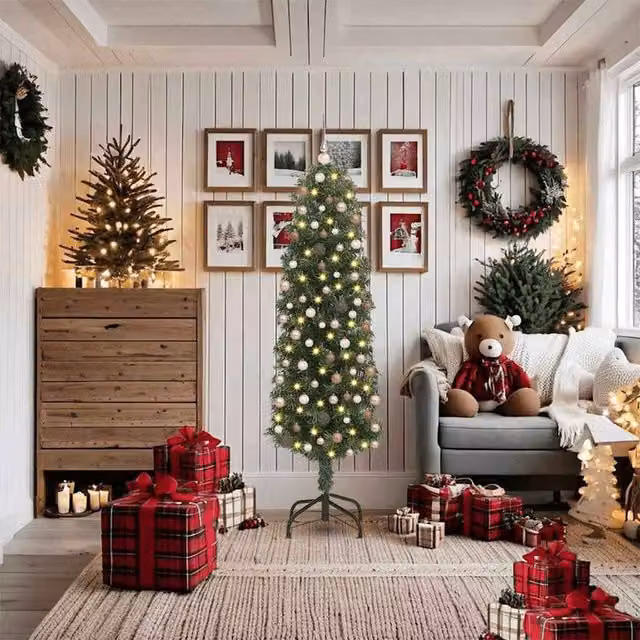 Berkfield Home Artificial Christmas Tree with 300 LEDs in Green, Height: 180 cm