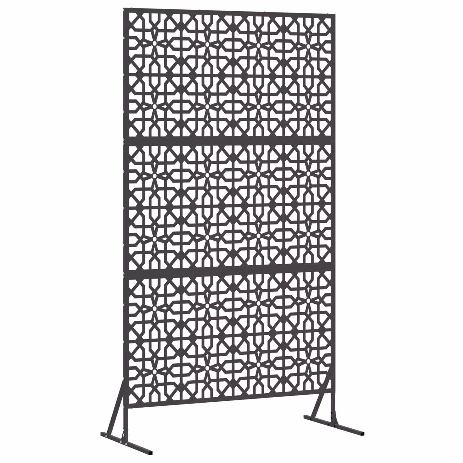 Berkfield Home Black Steel Semi-Transparent Privacy Screen W: 100 cm, D: 50 cm, H: 180 cm – 2
