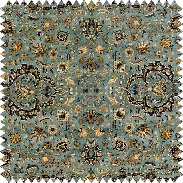 House of Hackney Zanjan Velvet Sapphire Blue and Yellow