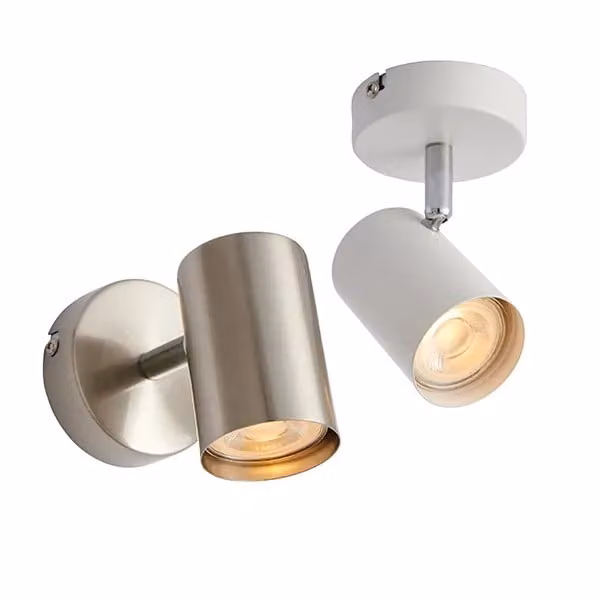 Netlighting Arezzo Adjustable 1 Light Spotlight in Grey with Satin Chrome Effect and GU10 Base