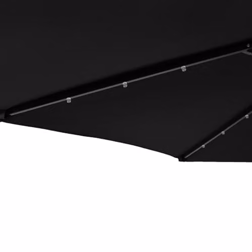 vidaXL Garden Parasol with LEDs, Steel Pole and Polyester Canopy, Black, W/D/H: 225 x 225 x 212 cm – 5