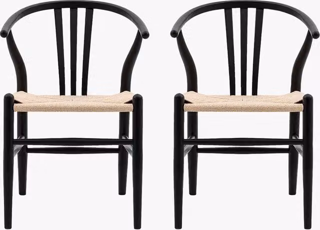 Perch & Parrow Mid-Century Maeve Dining Chairs in Black, Set of 2