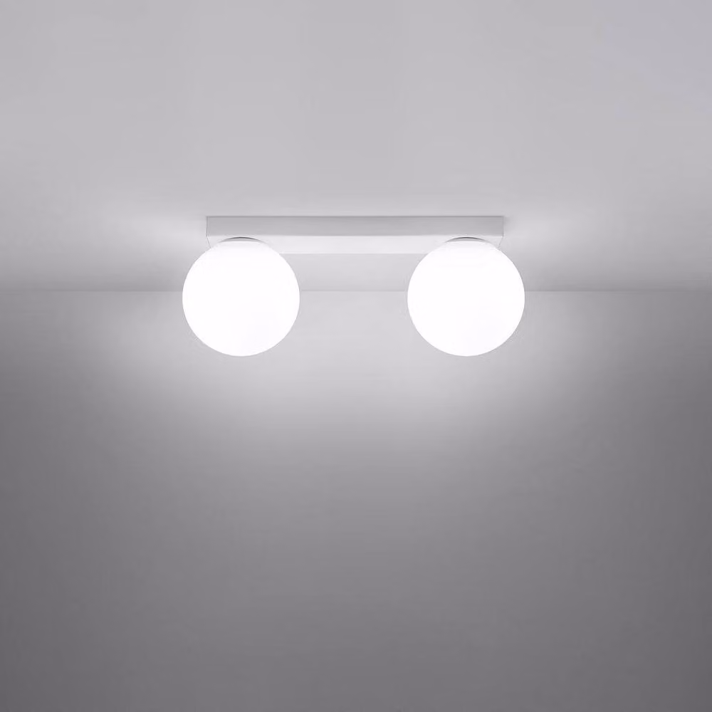 Sollux Lighting Modern White Glass Sphere Ceiling Lamp, W/D/H: 34.5 x 14.5 x 12 cm – 2