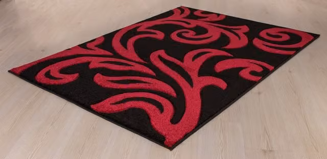 Smart Living Florence Modern Hand Carved Area Rug in Black, W: 60 cm, L: 110 cm