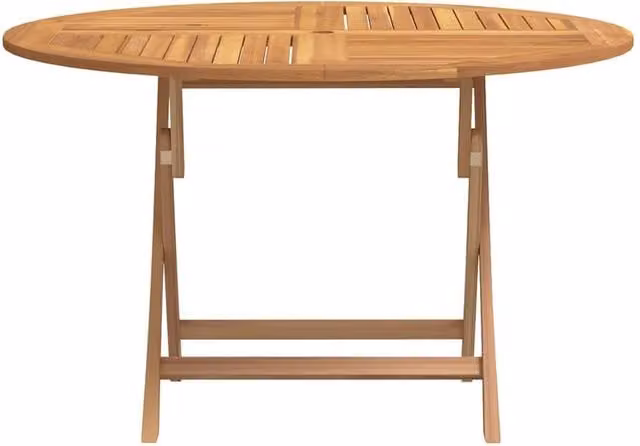 Berkfield Home Beautiful Folding Garden Table in Brown Solid Teak Wood, Diameter: 120 cm, Height: 75 cm – 1