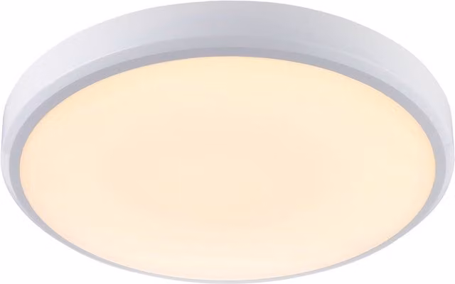 Loops White Round Flush Bathroom Wall or Ceiling LED Light with 15W CCT Module