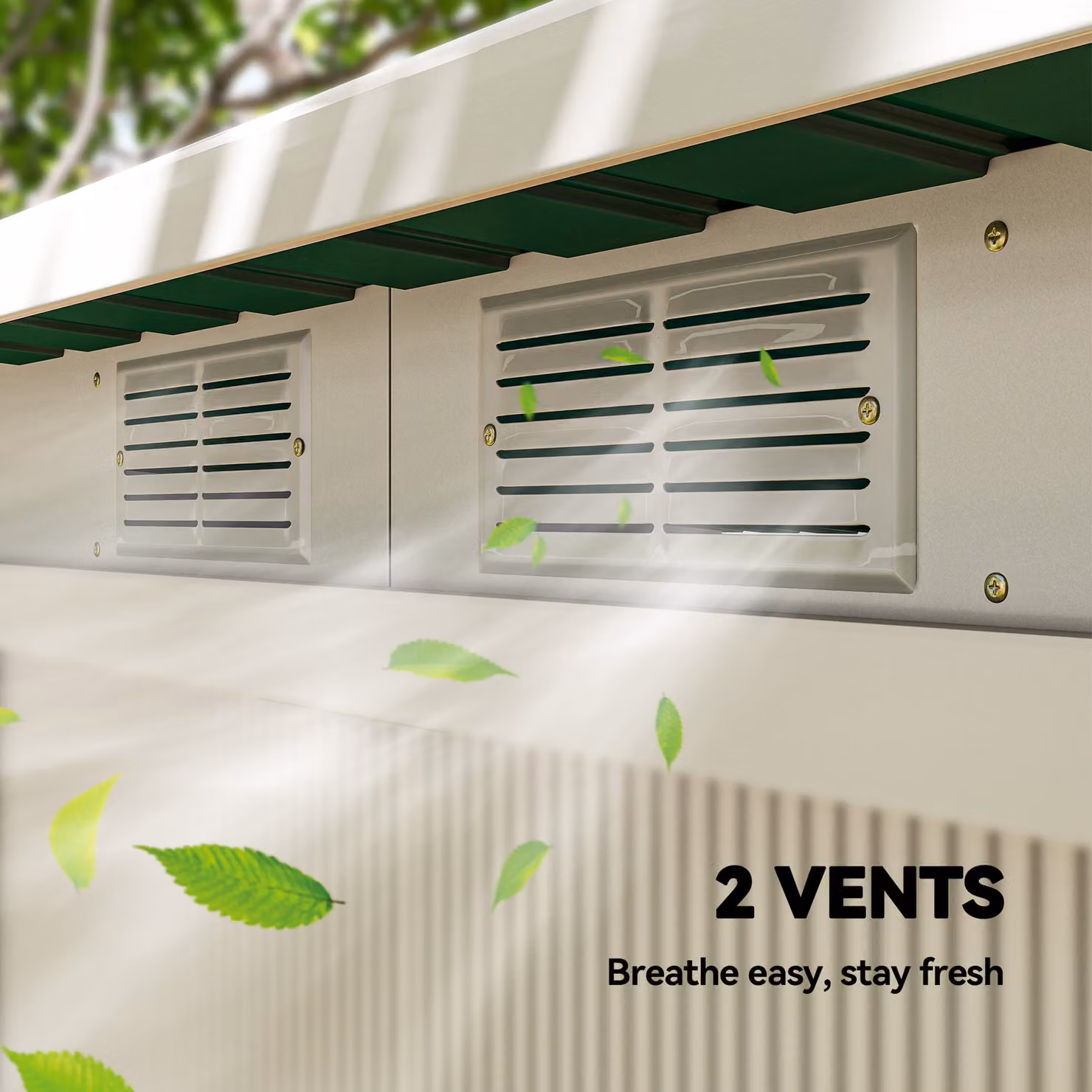 Outsunny Deep Green Corrugated Metal Garden Storage Shed with Foundation and Ventilation – 6