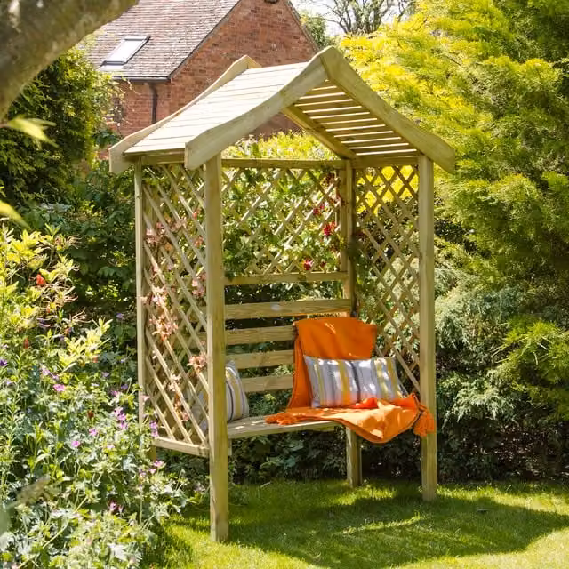 Forest Garden Parisienne Arbour, Brown Wood