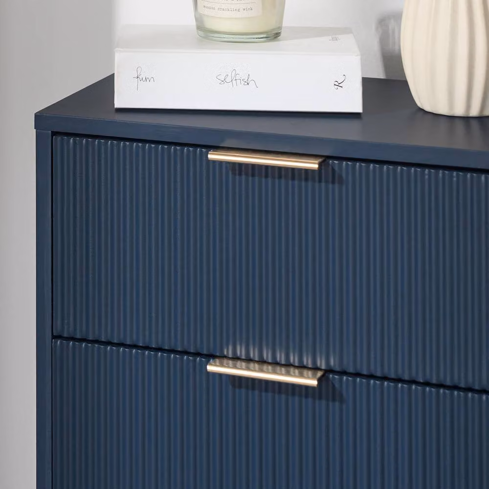 OHS Ribbed 4-Drawer Storage Cabinet in Navy Blue Engineered Wood – 2