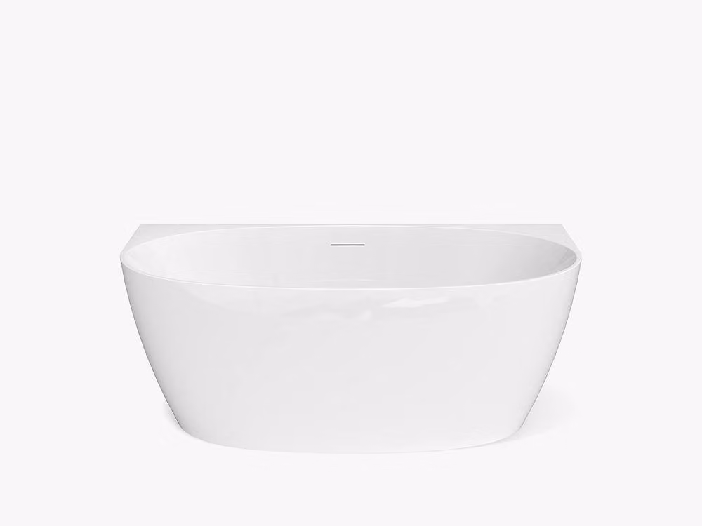 Amosari White Oval Free Standing Acrylic Bath, 203 l, W: 59 cm, D: 28 cm, H: 58 cm – 2