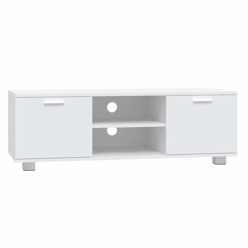 Berkfield Home Modern White TV Cabinet in Engineered Wood W/D/H: 120 x 40.5 x 35 cm – 2