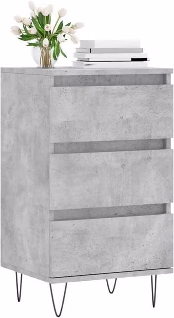 Berkfield Home Industrial Sideboard in Concrete Grey, W/D/H: 40 x 35 x 70 cm