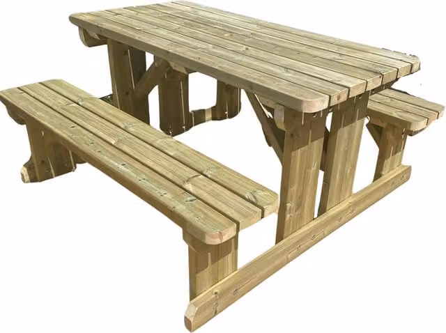 Mg Timber Products Walk In Picnic Bench in Light Green