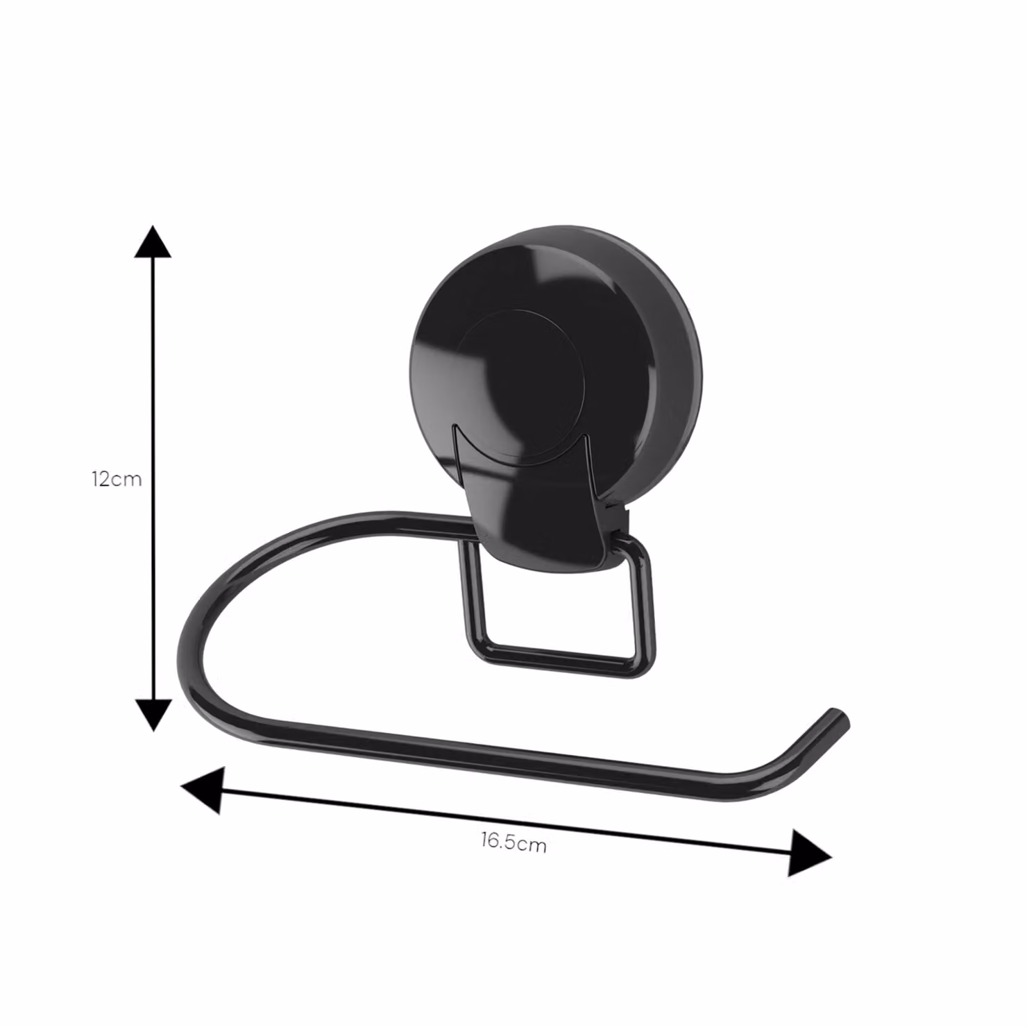 Showerdrape Suctionloc Black Steel Wall Mounted Toilet Roll Holder – 2