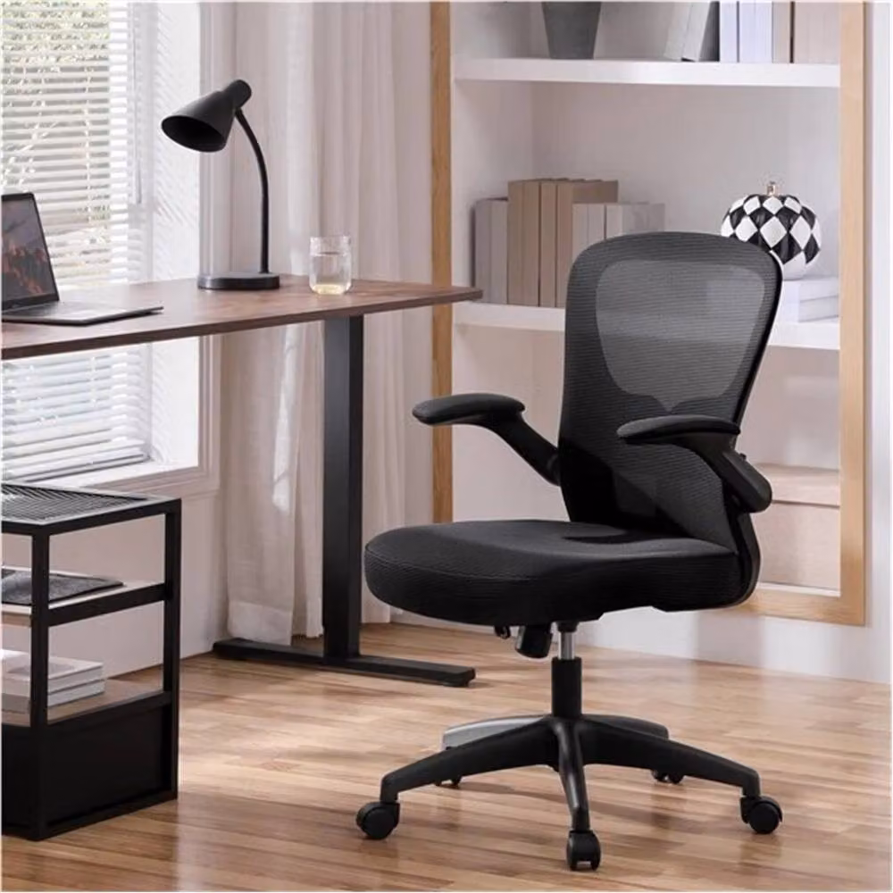SPETLEK Black Mesh Home Office Task Chair with Adjustable Arms and Height – 3