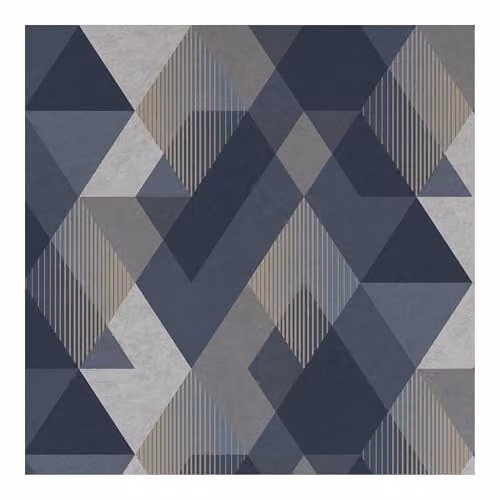 Graham & Brown Sublime Navy Decadence Diamond Geometric Abstract Wallpaper in Blue