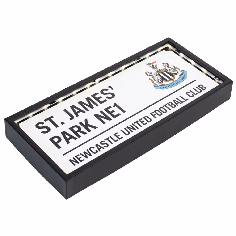 Newcastle United FC Metal LED Street Sign in White, Blue and Black – 2