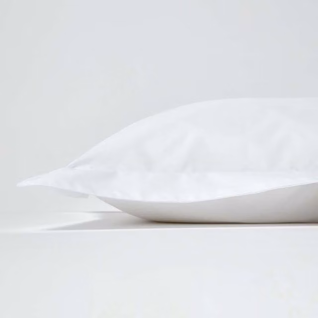 Homescapes 200 Thread Count White Combed Cotton Percale Pillowcase