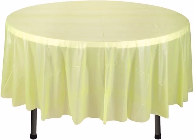 Neel Blue Round PVC Tablecloth in Bright Green, Diameter: 213 cm