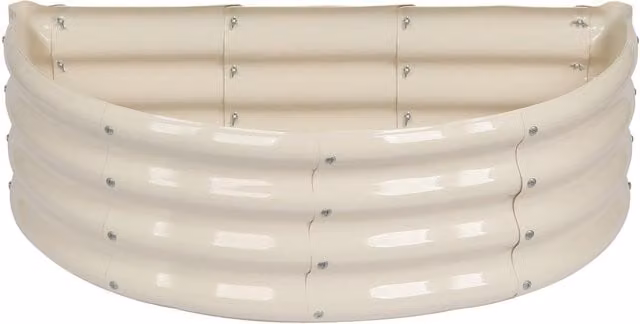 Harbour Housewares Galvanised Steel Raised Garden Bed in White or Yellow, W: 90 cm, D: 45 cm, H: 45 cm