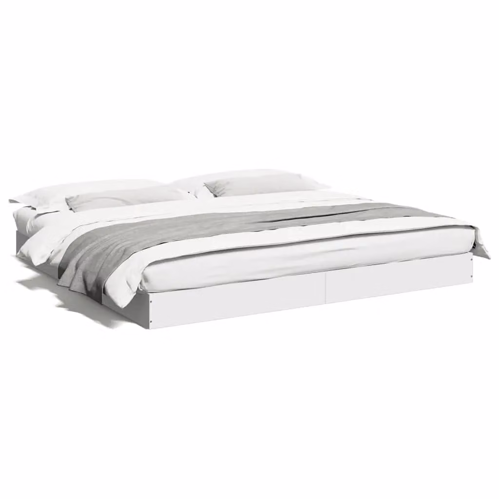 Berkfield Home White Engineered Wood Bed Frame, W/D/H: 180 x 200 cm – 2