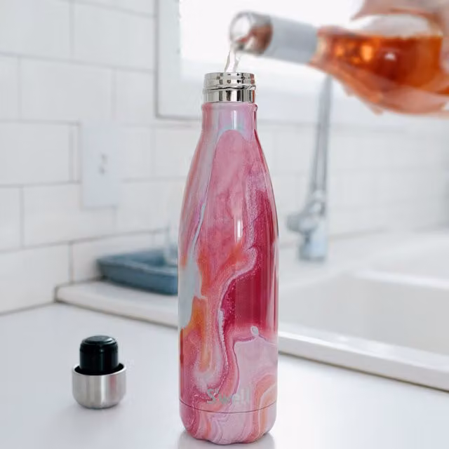 S'well Rose Agate Vacuum Insulated Stainless Steel Water Bottle, 750 ml, Pink
