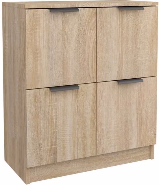 Berkfield Home Set of 2 Sonoma Oak Sideboards in Natural Brown, W/D/H: 60 x 30 x 70 cm