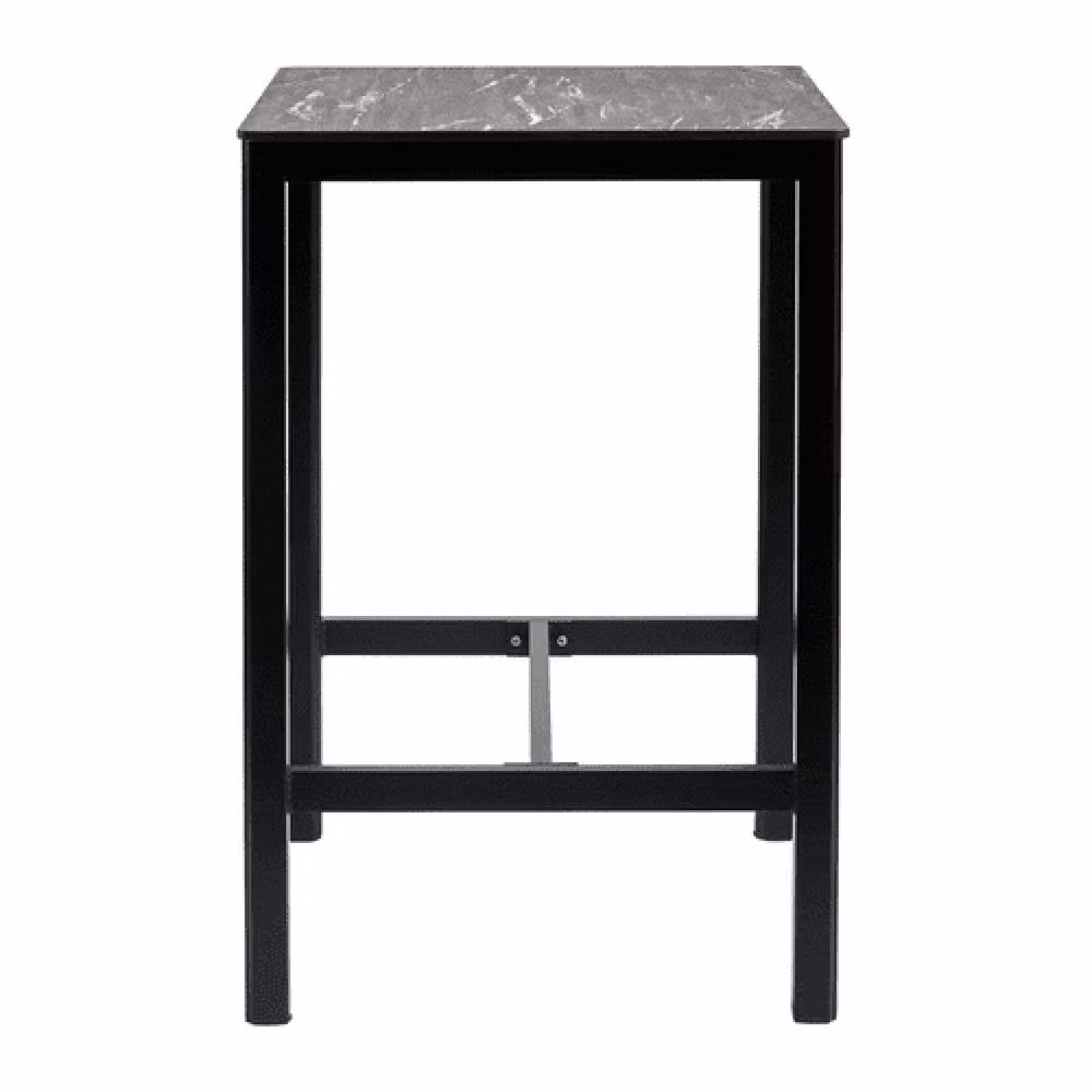 netfurniture Sterling Marble Poseur Table in Black with Troy Table Base, W/D: 69 x 69 cm – 2