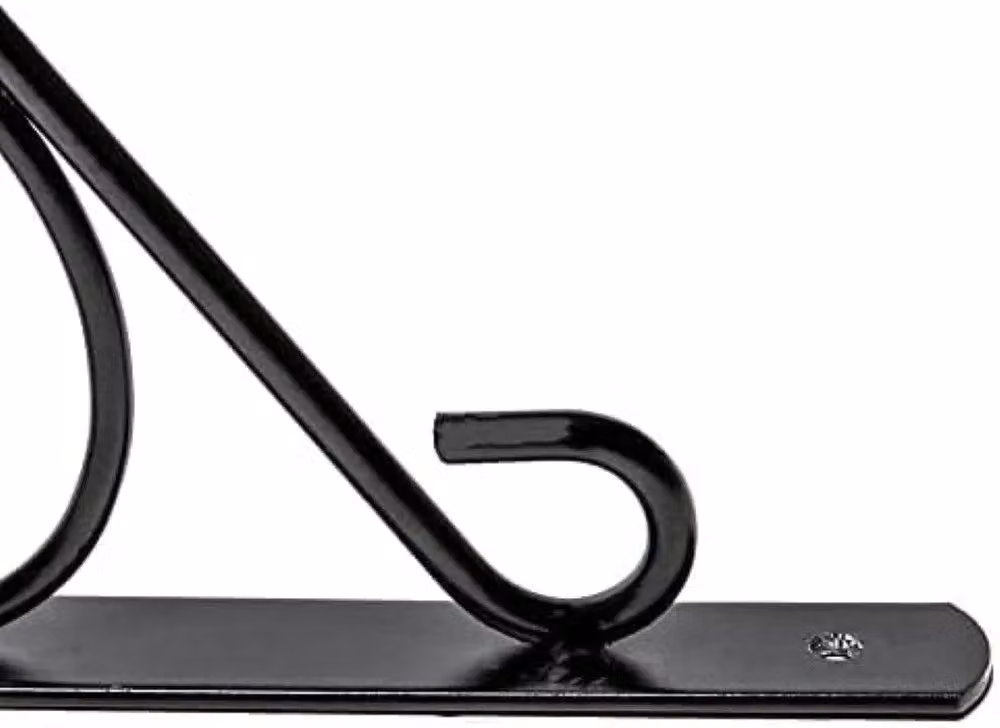 Primrose Black Curved Design Hanging Basket Planter Bracket Hook for Outdoor Walls, 25 cm – 8