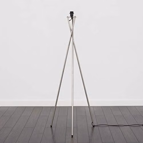 ValueLights Camden Modern Silver Metal Tripod Floor Lamp Base, Height: 136 cm – 2